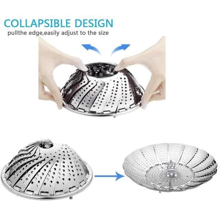 Xbiez Panier Vapeur En Acier Inoxydable Avec Poignée Pour Riz, œufs