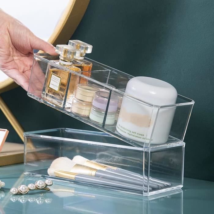 Relaxdays Organiseur Maquillage Couvercle Bambou, 3