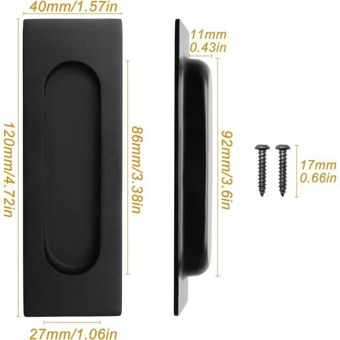 10 pièces) Poignée d'armoire de cuisine noire, poignée de porte