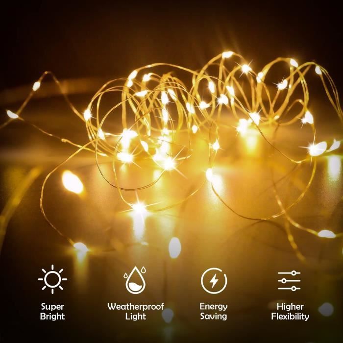 Guirlande Lumineuse Noël LED USB avec Télécommande 200LED Halloween  Intérieur Extérieur Décoration Lumière Chambre Mariage So[L1246]
