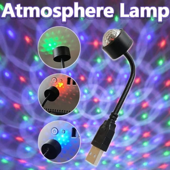 BESTA - Lumière stroboscopique de boule de disco, fonction active de son de  lumière de DJ d'atmosphère intérieure de voiture pour la partie de camping  - Lampes à poser - Rue du Commerce