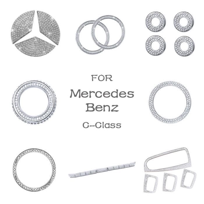 Pour Mercedes Benz Accessoires Classe C W204 W205 AMG Autocollant Bling  Pièces Intérieures Décorations Garniture Refit Cristal Brillant Argent