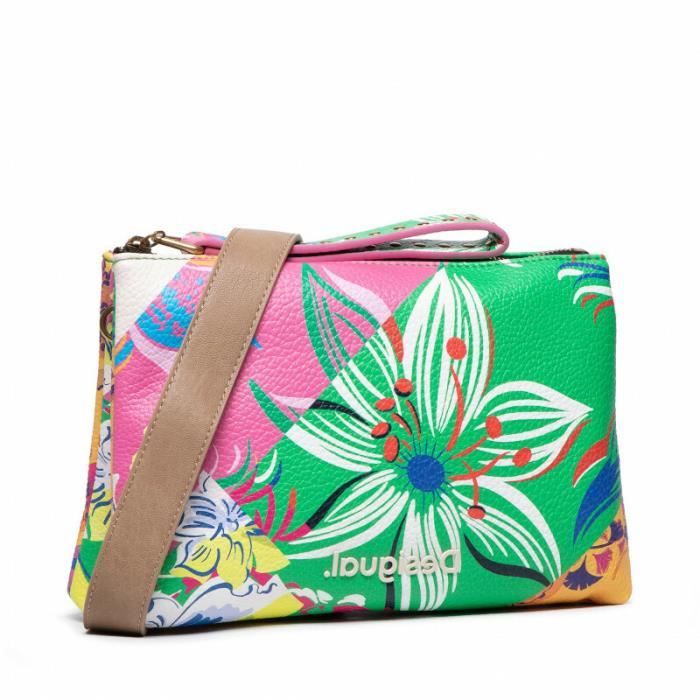 Sac bandouli re femme Desigual Lacroix Dortmund vert rose TU