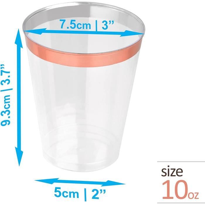 Gobelet transparent plastique rigide 50cl - Lot de 50 - Gobelets