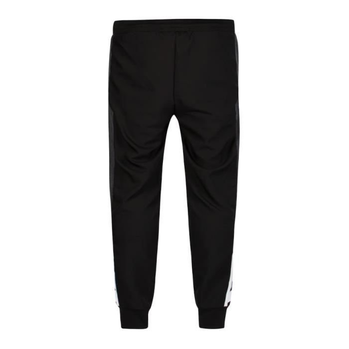 Pantalon homme Unkut Jail noir Empiecements poches zippees et ceinture elastiquee Noir Cdiscount Pret a Porter