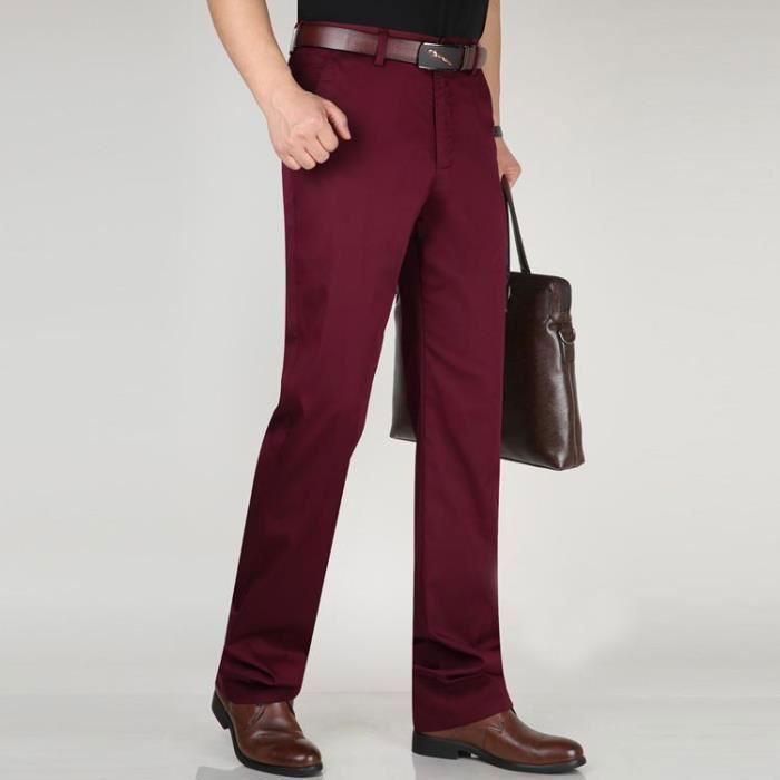 Pantalon Chino Homme Coupe Droite Business Taille Haute INSFITY