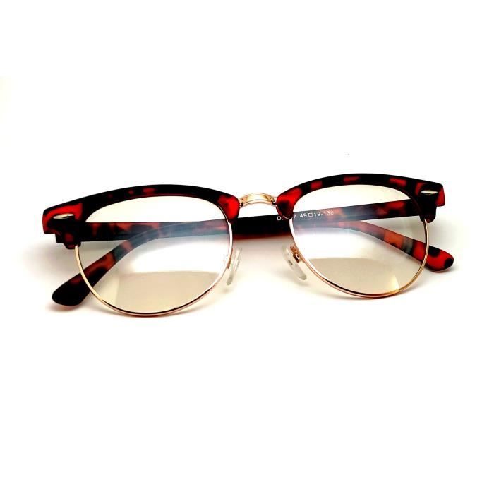 Lunettes De Vue Club Master Homme Femme Marron ecaille Dore Or Transparent Mat Achat Vente lunettes de vue Lunettes De Vue Club Master Dore Cdiscoun