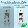 Chargeurs De Piles - Chargeur Indépendant C9042w 8pcs Aa Piles Rechargeables Haute Performance Aaa-2