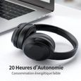 TAGRY Casque Bluetooth 5.0 Casque Sans Fil Pliable avec Basses Profondes, Son Stéréo avec Micro Intégré Autonomie Jusqu’à 20H Noir-2