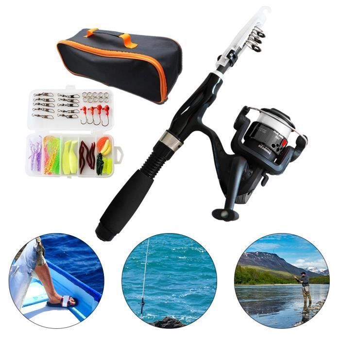 Kit De Pêche Complet Pour Enfant – Canne Télescopique 1,8m, Moulinet, Sac De Rangement – Débutant