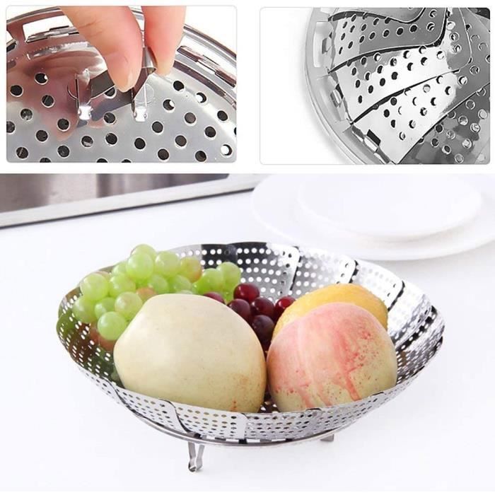 Panier Vapeur En Acier Inoxydable 304 - Pour Légumes, Raviolis, Cuisson Saine, Plusieurs Tailles De 16 à 26 Cm - 9