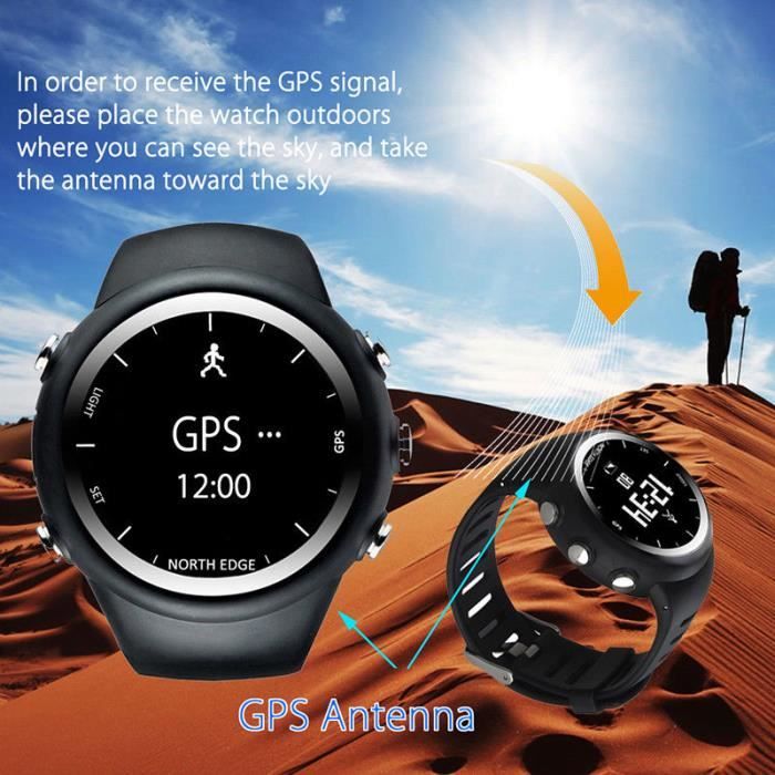 North Edge X Trek GPS Montre Montre de course professionnelle