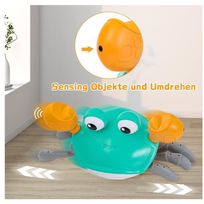 ECHOCUBE Crabe Sensoriel, Crabe Musical Interactif Qui évite Automatiquement Les Obstacles, Crabe électronique Musical pour Enfants Garçons et Filles de 3 Ans et Plus - Jaune ECHOCUBE Crabe Sensoriel, Crabe Musical Interactif Qui évite Automatiquement Les Obstacles, Crabe électronique Musical pour Enfants Garçons et Filles de 3 Ans et Plus - Jaune