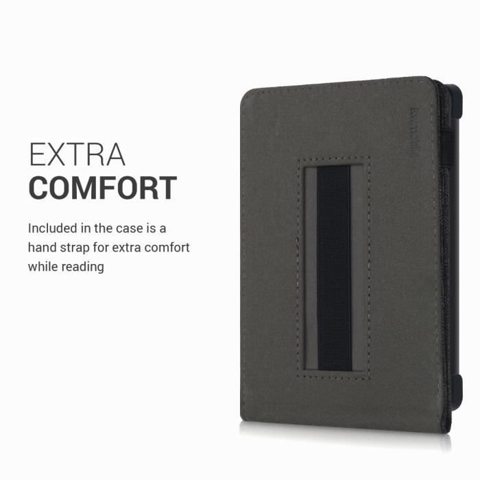 Kwmobile Flip Cover EReader Hoesje Geschikt Voor Kobo Glo HD / Touch 2 0 Met Handvat In Donkergrijs - View #13