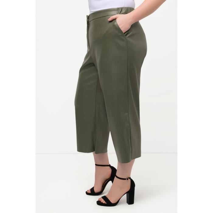 ULLA POPKEN Jupe culotte similicuir droite bas bord franc