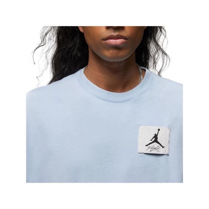Tee shirt Nike JORDAN FLIGHT WASH Blanc Bleu jeans Manches
