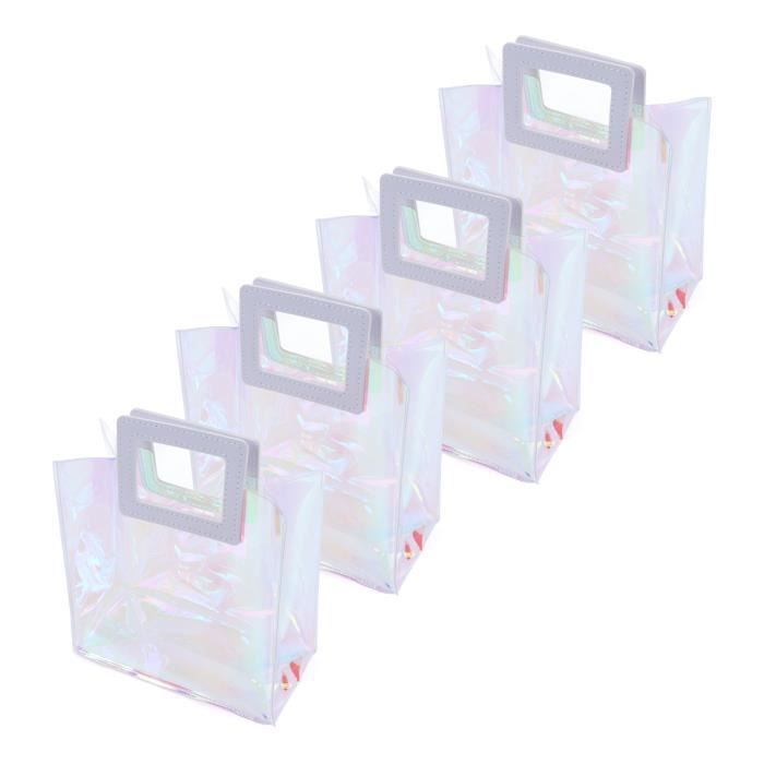 Qiilu Sac Cabas Iridescent Transparente Grande Capacit Design