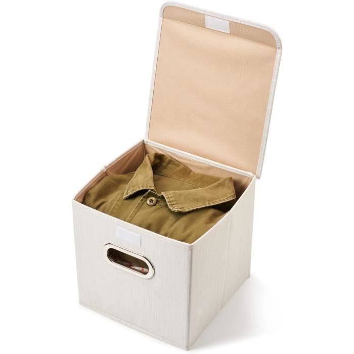 Rectangle Boîte de rangement pliable avec panier de rangement en tissu de  couture de lin, boîte de rangement avec poignées de corde en coton Boîte de  rangement Cube de rangement (noir
