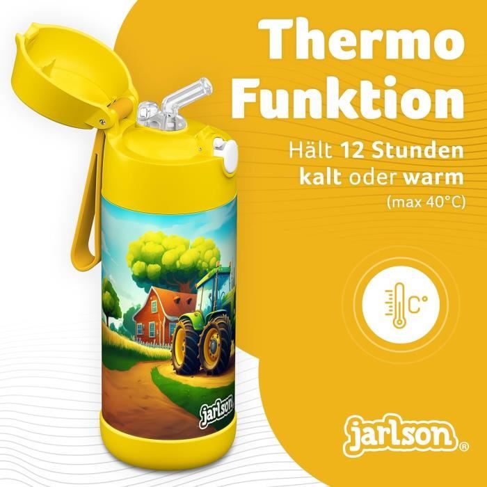 Gourde Enfant Jarlson 500 Ml – Sans BPA – Tritan – Bouton Poussoir Une Main – Idéale Pour L’école, Le Sport Et La Maternelle