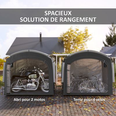 Abri Vélo Extérieur 3-4 Vélos – 210 X 150 X 165 Cm – Oxford 210D – Imperméable Anti-UV – Montage Rapide