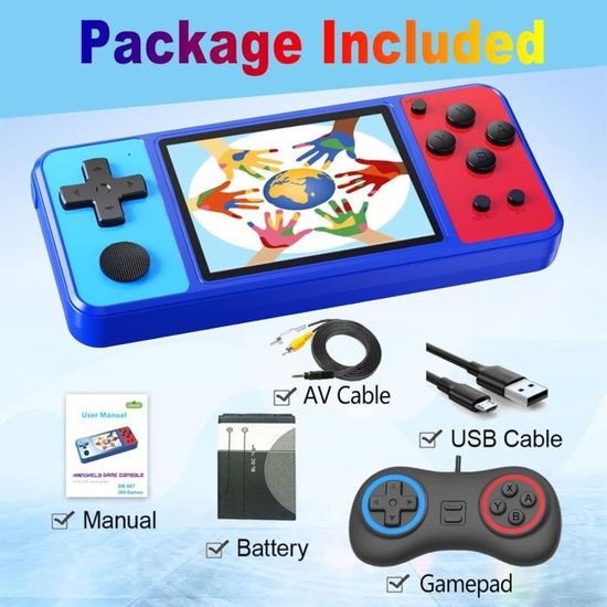 Console de jeu portable pour enfant, Construit en 268 jeux vidéo rétro Console de jeu portable pour enfant, Construit en 268 jeux vidéo rétro