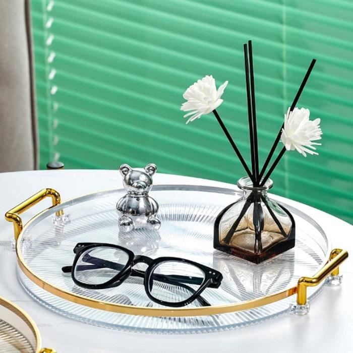 Plateau Rond En Jacinthe D'eau : Décoration De Table Basse