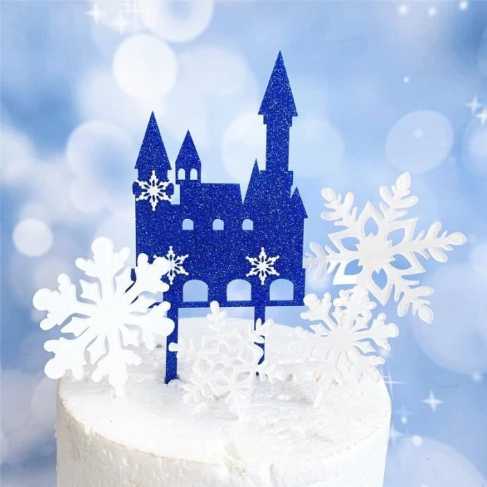 Flocon De Neige Decoration Gateau Sapin De Noël Cake Topper Bleu Pour Reine  Des Neiges Décoration Anniversaire Gâteau Décora[u1909] - Cdiscount Maison