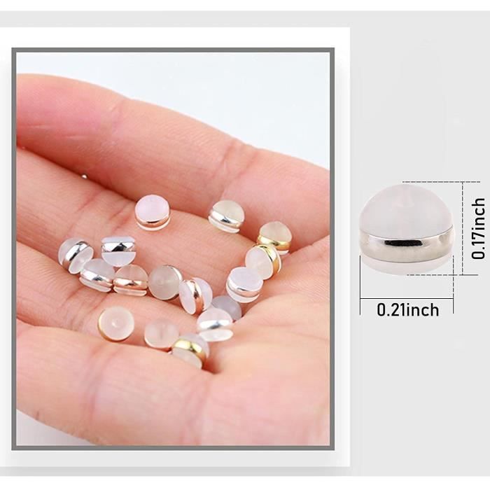 200 Fermoirs Silicone Pour Boucles D'Oreilles - 5x5 Mm, Transparents, Sécurité