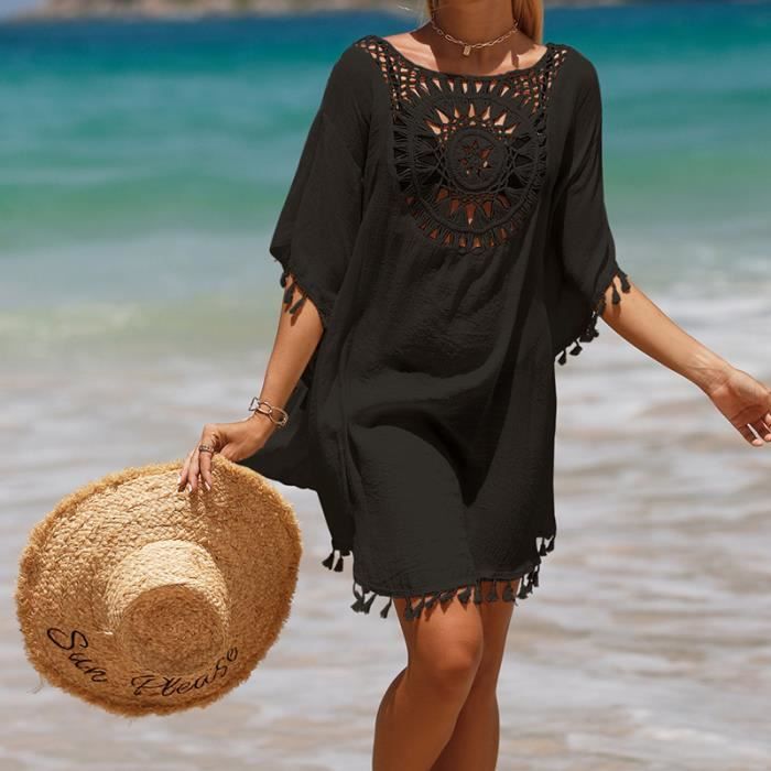 Tunique de plage noire best sale