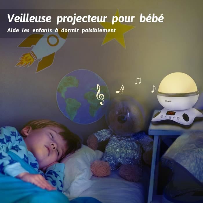 Moredig Veilleuse Musicale et Lneuse, Veilleuse Projecteur Bebe