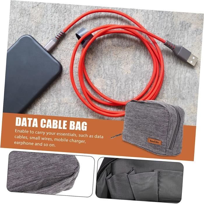 Sac Organisateur Câbles JNTMIKUN - 25x18x8 Cm, Tissu Oxford Imperméable, Pour Voyage électronique