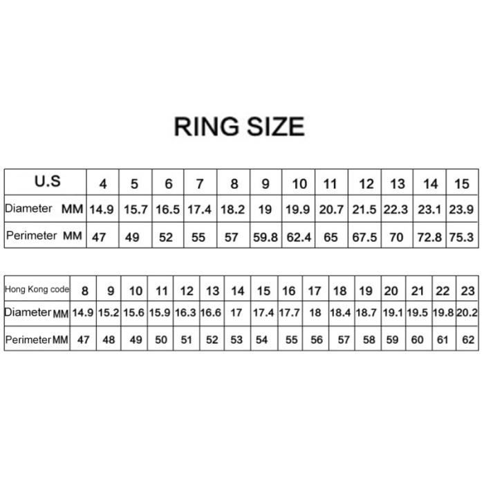 Taille 49 bague en mm best sale