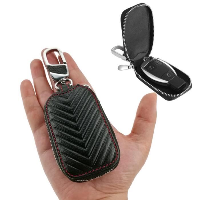PORRASSO Étui en cuir véritable pour clés de voiture avec 6 PORRASSO Étui en cuir véritable pour clés de voiture avec 6