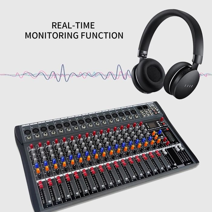 Console de mixage Audio numérique, 4 canaux, BT, MP3, entrée USB, alimentation fantôme 48V, pour