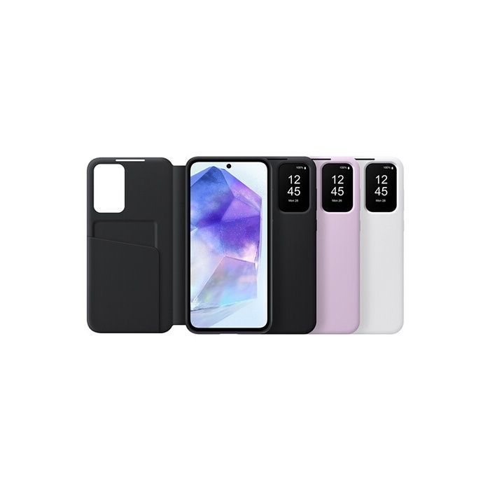 Coque S View Compatible Samsung Galaxy A55 5G - Noir - Neuf Sous Blister