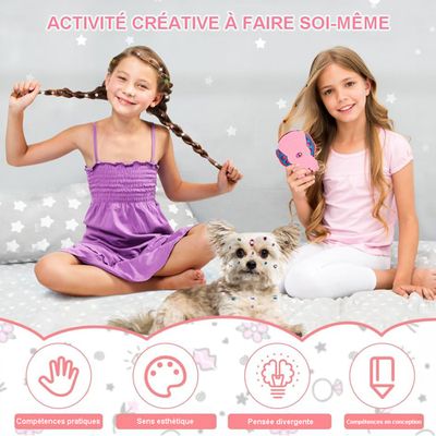 Machine à Strass Cheveux – 180 Gemmes Incluses – Styler Créatif Pour Filles 4-12 Ans – DIY Facile Et Amusant