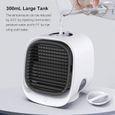 Ventilateur de refroidissement à eau LED 7 couleurs, climatiseur mobile 3 en 1 avec 3 niveaux de refroidissement, couleur blanche