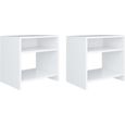 2 pcs Tables de chevet Style Contemporain scandinave - Table d'appoint Armoire de Lit - Blanc 40 x 30 x 40 cm Aggloméré♫2451-0