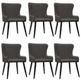 &&2317Lot de 6 Chaises de salle à manger Chaises de Salon Design Scandinave - Ensemble de 6 Fauteuil chaises Gris Velours-0