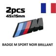 Badge Logo BMW M Sport Noir Brillant 45mm Embleme Malle Série 1 2 3 4 5-0
