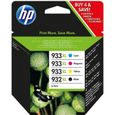 HP 932/933 XL Pack cartouches d'encre noire et trois couleurs grande capacité authentique (C2P42AE)-0