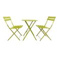 Ensemble Table et 2 Chaises de Jardin en Acier Vert Peu Encombrant - MOBILI REBECCA - RE6829-0