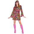 Déguisement hippie - Flower Power - Robe courte - Femme XL - Multicolore-0