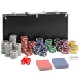 TECTAKE Coffret Malette Set de Poker 300 Jetons + 2 Jeux de 54 Cartes en Aluminium - Noir-0