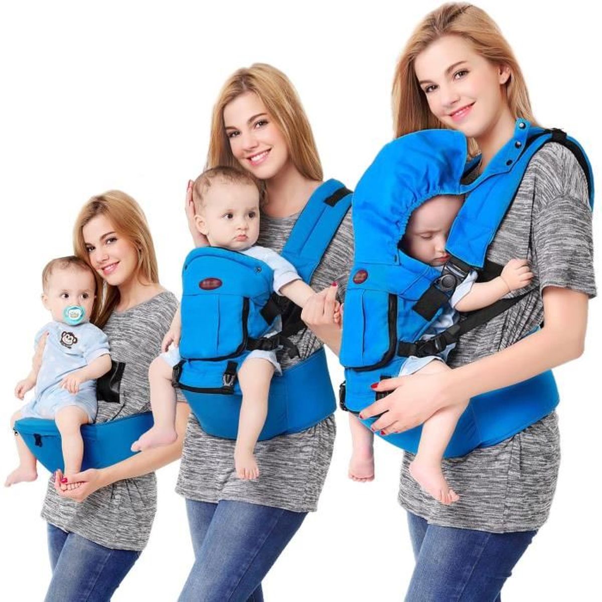Porte Bebe Dorsal Multifonctionnel 4 En 1 Le Tissu Sangle Confortable Respirable Reglable Pour Nouveau Nes Nourrissons Tout Petits Cdiscount Puericulture Eveil Bebe