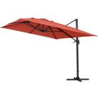 HABITAT ET JARDIN Parasol jardin déporté Alu Sun 4 - Rectangle - 3 x 4 m - Rouge