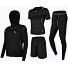 GUIGUOGUO Ensemble 4 Compression Homme Tenue Sport Fitness Vêtement Running Tee Shirt Compression Legging Collant Sport Running Cyclisme