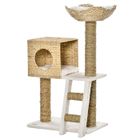 PawHut Arbre à chat arbre à grimper griffoir pour chat hauteur 100,5 cm centre d'activités poteaux en quenouille