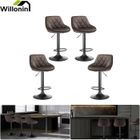 Willonin® Ensemble de 4 Chaise de cuisine, Tabouret de bar en tissu Marron pour restaurant salle à mange
