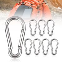 Lot De 10 Mousquetons Doubles YOYEAH - Acier Inoxydable Avec Sécurité - Pour Sac à Dos, Escalade, Animaux